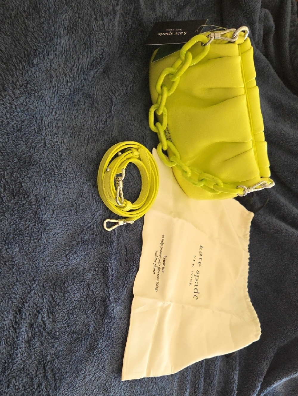 kate spade Neon Lime Chain-Handle Shoulder Bag Pefrect For Summer Or A Night Out - Picture 2 of 3